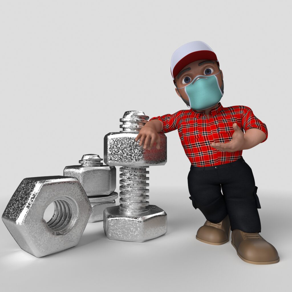 3d cartoon lumberjack character
